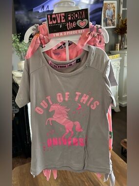 Girls 4T PJ SET-3 piece Unicorn PJ’s NWT girls summer pajama set